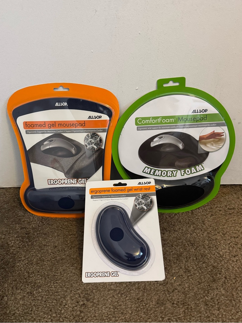 NWT Allsop Ergonomic Mouse Pad & Wrist Rest Bundle 3pc